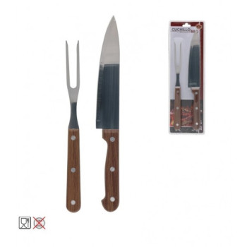 Peilis 29.5cm su šakute 25.5cm komplekts BBQ