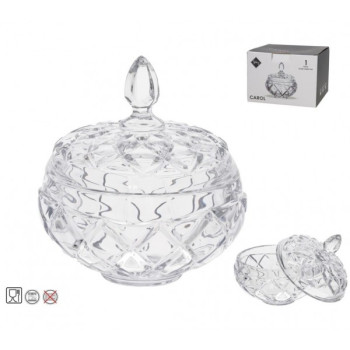 конфетница креманка из стекла. 17*19cm с крышкой CAROL