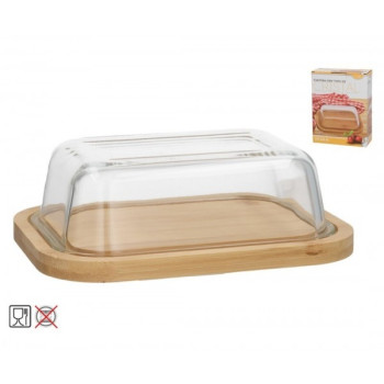 Sviesta trauks med/из стекла. с крышкой 19*14.5*6cm 29295