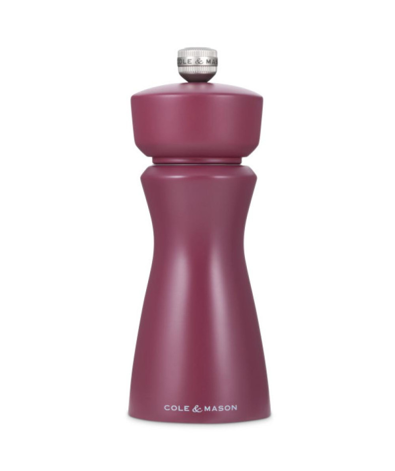 KENTON Pepper/Salt Mill 15 cm, Burgundy Red, Rubberwood, Cole and Mason