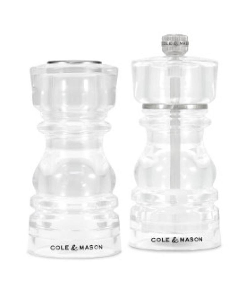LONDON Salt Shaker and Pepper Mill Set, 2GAB., 13 cm, Acrylic, Cole and Mason
