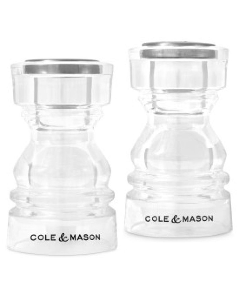 LONDON SALT AND PEPPER TRAY SET 2GAB., 8.6 cm, ACRYLIC, Cole and Mason
