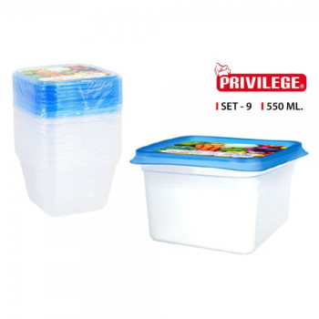 Dėžutės maistui plast. 550ml 9vnt Privilege 3050