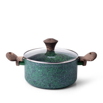 Katls MALACHITE 20x9,8cm/2700 ml ar stikla vāku (alumīnijs)