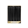 CANDLES 2.2x25CM, 50PC.., black S DEG 7ST., Pap Star