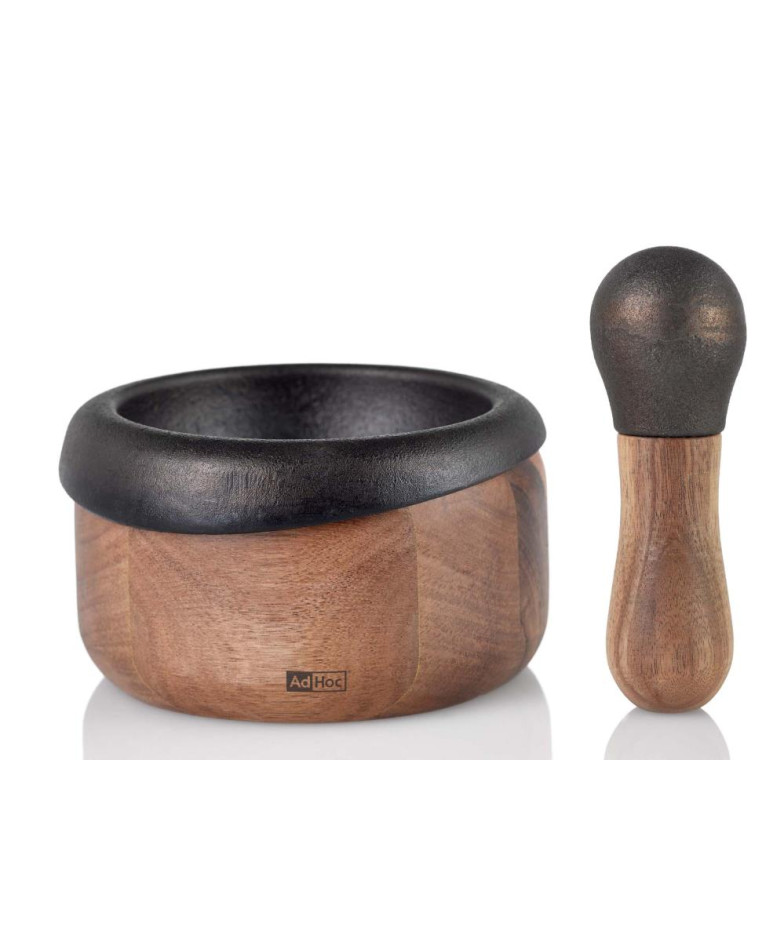 CRUSH PIESTA AR MIEZERI D13CM, H7.5CM, ČUGUNS, AKĀCIJAS KOKS, AdHoc