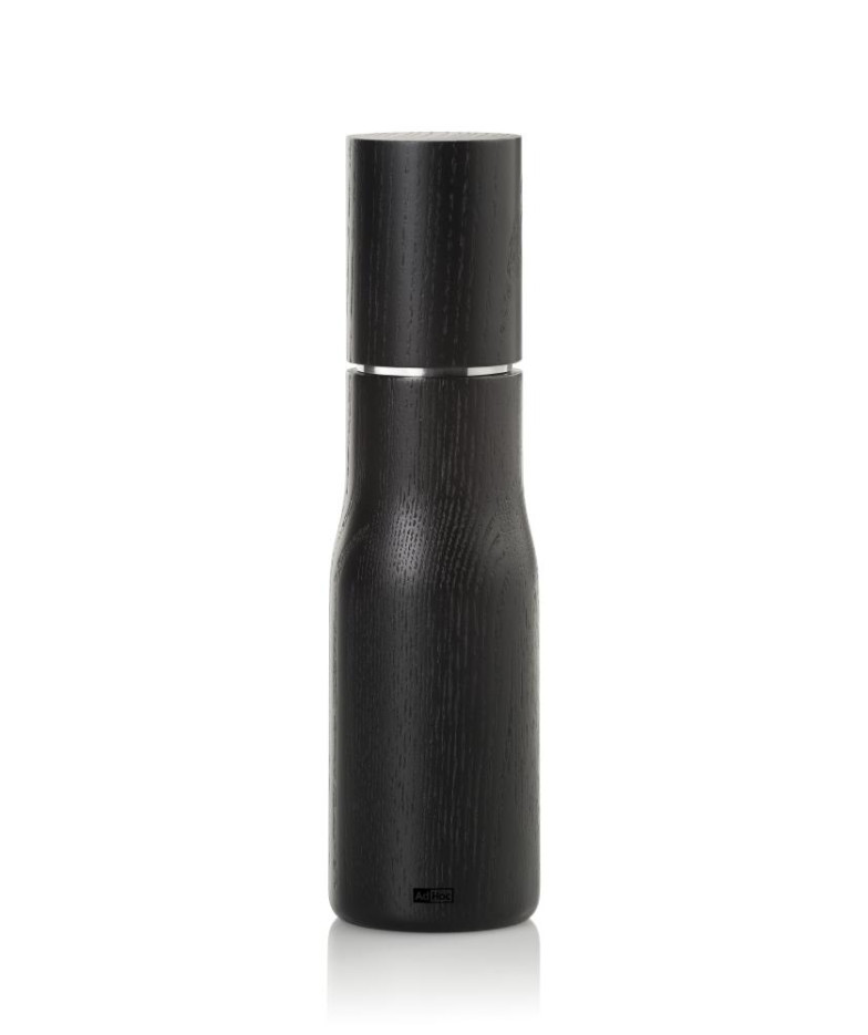 LEVO Pepper/Salt Mill 21 cm, Black Ash Wood, Stainless Steel, AdHoc