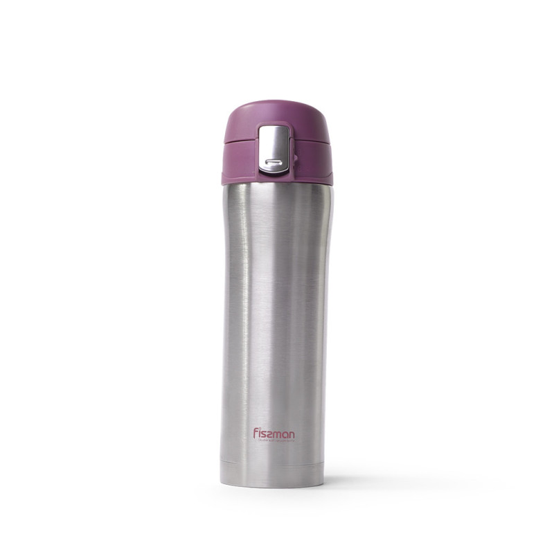 Double wall vacuum travel mug 420 ml PURPLE (stainless steel)