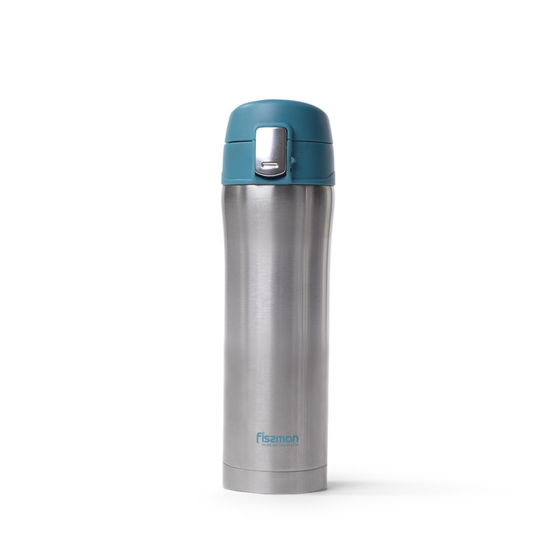 Double wall vacuum travel mug 420 ml DARK GREEN (stainless steel)