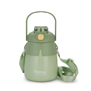 Double wall vacuum flask 800 ml green (stainless steel), art. 9863