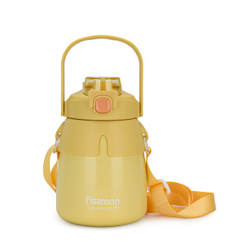 Double wall vacuum flask 800 ml yellow (stainless steel), art. 9865