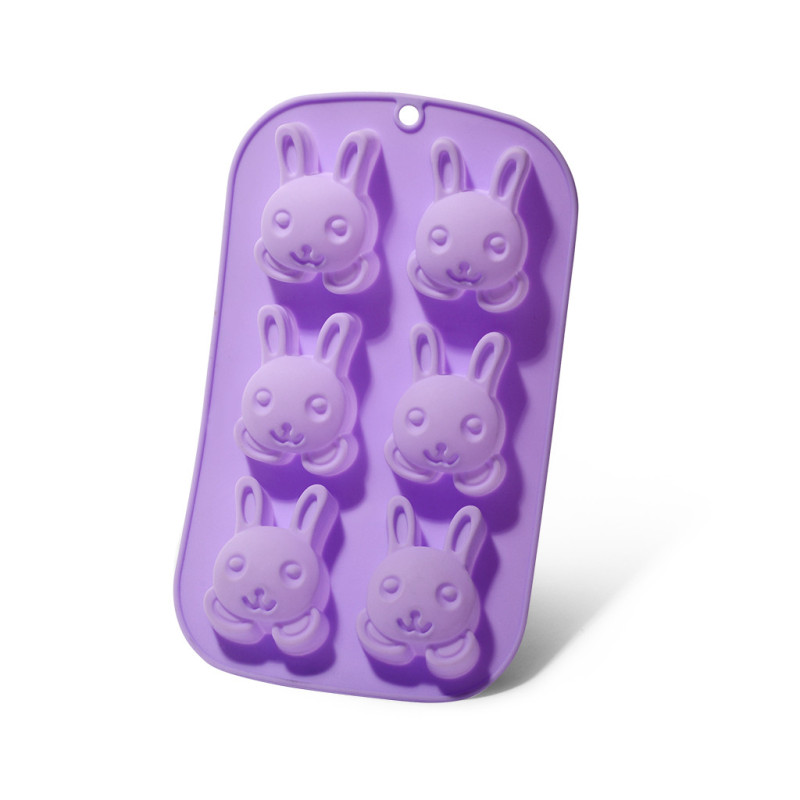 6 cups cake mould RABBIT 26x14.5x3 cm (silicone)