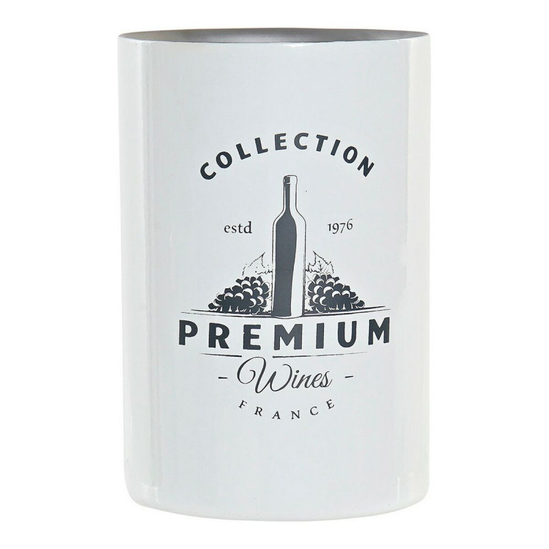 Veinipudeli Jahutaja DKD Home Decor Valge Hõbedane Roostevaba teras 12 x 12 x 18 cm