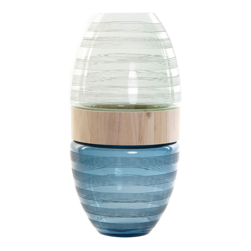 Vase DKD Home Decor Blue Mint Wood Crystal Modern (21 x 21 x 43 cm),,,