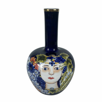 Vaza DKD Home Decor Veidas Porcelianas Mėlyna Spalvotas 17 x 17 x 30 cm,,,