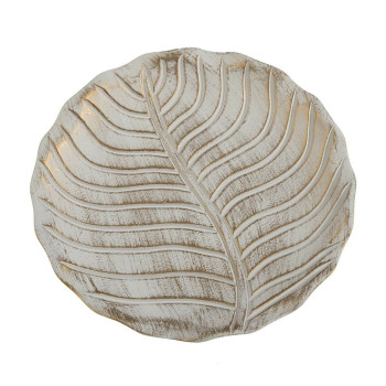Galda rotājums Versa Leaf B Balts Koks MDF 3 cm 3 x 40 x 40 cm,,,