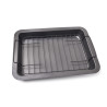 Roaster pan 37x27x5 cm with removable rack (carbon steel with non-stick coating)