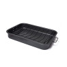 Roaster pan 42x30,5x6,3 cm with removable rack (carbon steel with non-stick coating)