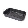 Roaster pan 37,5x27,5x6 cm with removable rack (carbon steel with non-stick coating)