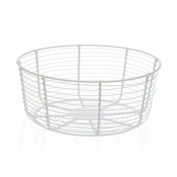 Fruit Bowl Versa White Metal Ceramic Steel 26 x 11 x 26 cm,,,,
