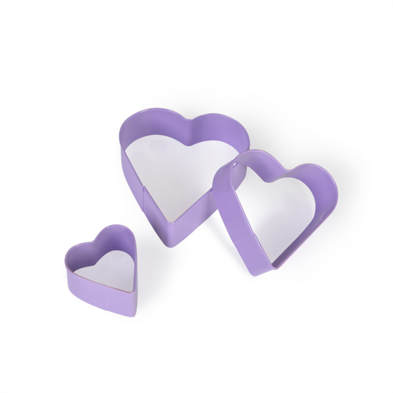 Set of 3 cookie cutters HEART (stainless steel)