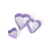 Set of 3 cookie cutters HEART (stainless steel)