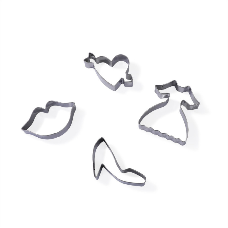 Set of 4 cookie cutters (stainless steel)