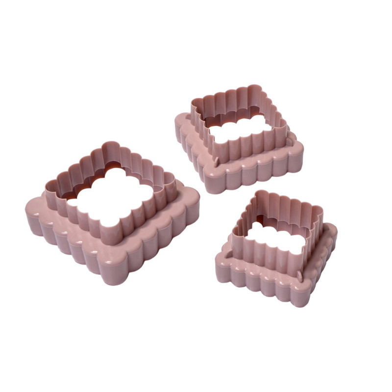 Set of 3 square pastry cutters 10, 8, 7 cm (plastic)