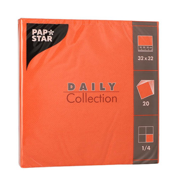 DAILY COLLECTION NAPKINS  20PC.., 32x32CM, KOŠI ORANŽAS 0.0762kg/iepak., Pap Star