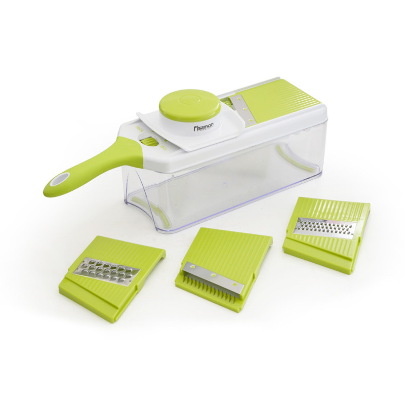 Adjustable mandoline slicer with container 25x11x8.5 cm and 4 blades (ABS + stainless steel)