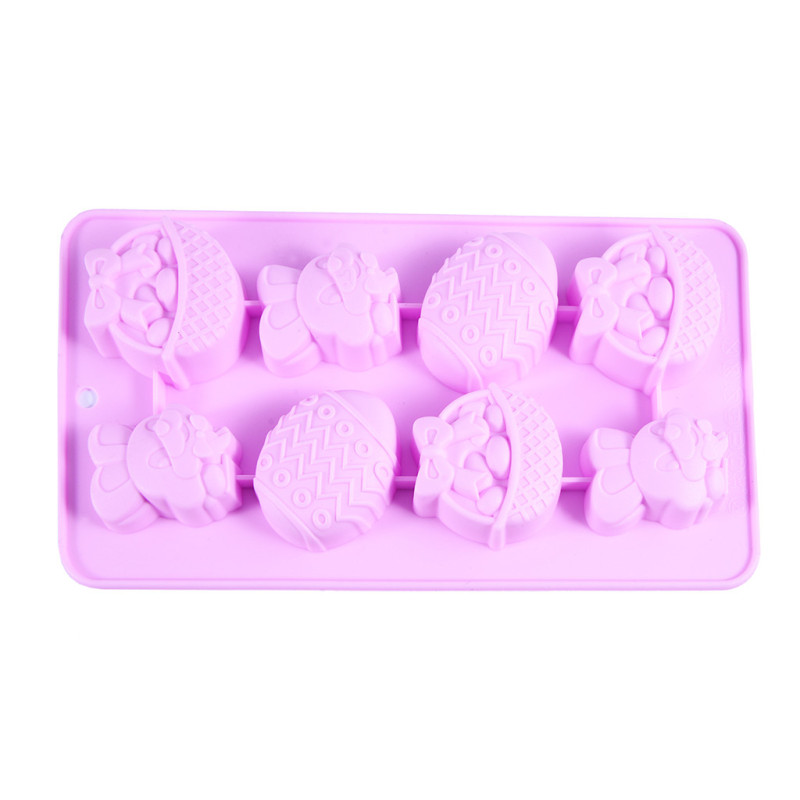 8 cups ice cube and chocolate mold EASTER BUNNY 20.8x10.8x1.8 cm (silicone)