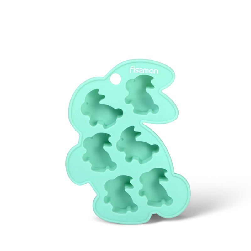 6 cups ice cube and chocolate mold HARES 15x11x1.5 cm (silicone)