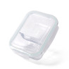 2 compartment container with PP lid 22x16x6 cm/ 1520 ML (borosilicate glass)