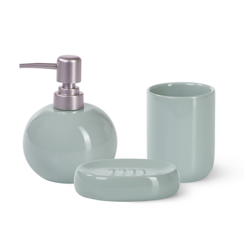 Set of soap dispenser 300 ml tumbler 290 ml and soap dish (ceramic)), art. 9508