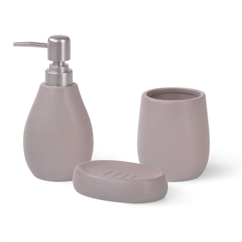 Set of soap dispenser 300 ml tumbler 400 ml and soap dish (ceramic), art. 9509