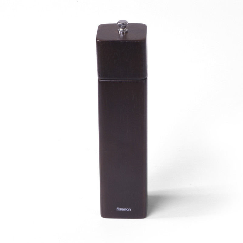 Square Pepper mill 21.5x5 см (Rubber wood body with S/S grinder)