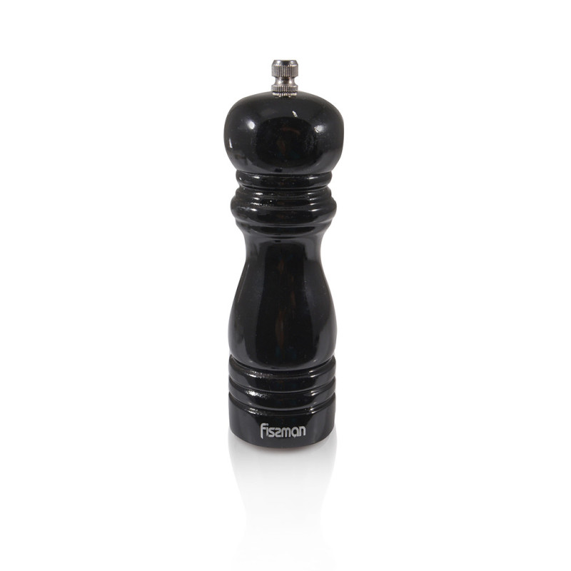 Pepper mill 15x5 cm (black wooden body with zinc alloy grinder)