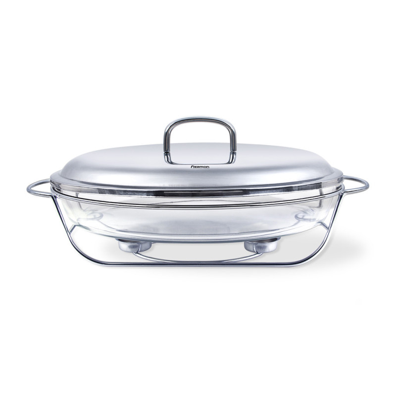 Oval chafing dish 42x25x19 cm / 3.0 LTR (heat resistant glass)