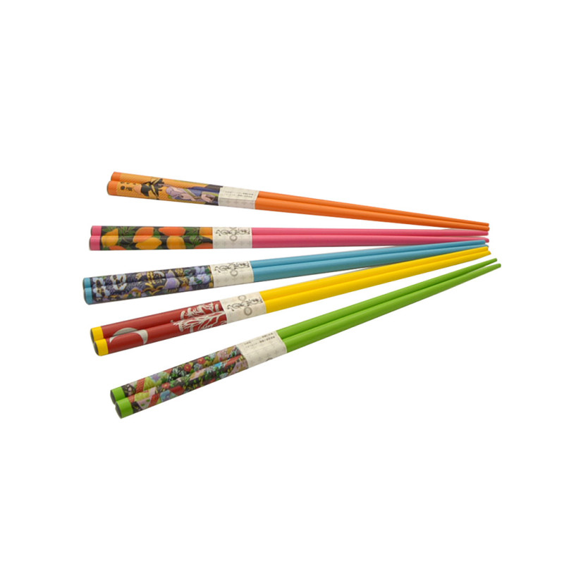 Set of 5 pairs of multicolored chopsticks 22 cm (bamboo)