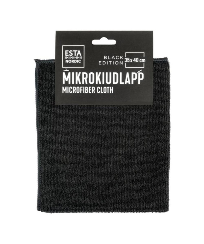 Microfiber Cloth 35x40CM for Room Cleaning Black, ESTA NORDIC