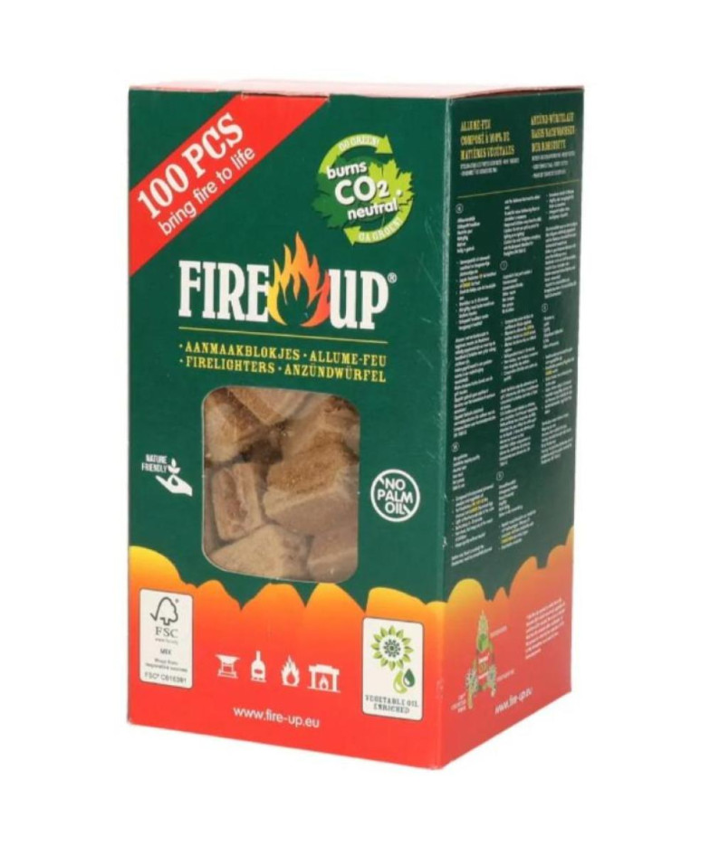 FIRE-UP kubeliai uždegimui 100GAB, medžio skiedra/augimo vaškas, 1.05kg/iepak