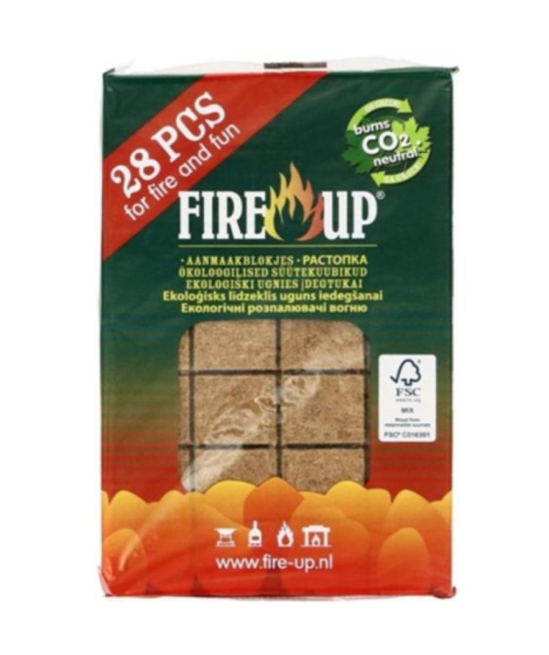 FIRE-UP Fire Starter Cubes 32 Pieces, Wood Sawdust/Plant Wax, 0.4 kg per Pack, FIRE UP