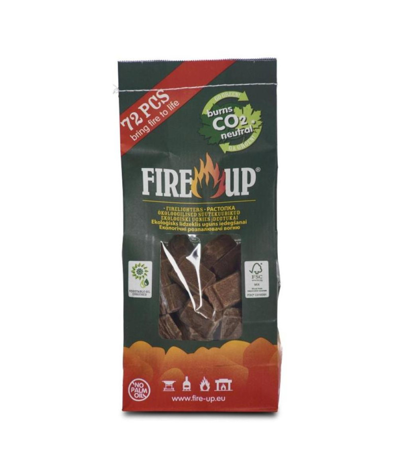 FIRE-UP KUUBIKUD SÜTTIMISEKS 72GAB, KOKSKAIDAS/TAIMEVAHAS, 0.75kg/iepak, FIRE-UP