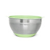 Mixing bowl 24x13.5 cm / 4.5 LTR with silicone bottom and PE lid, color GREEN TEA (stainless steel)
