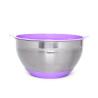 Mixing bowl 24x13.5 cm / 4.5 LTR with silicone bottom and PE lid, color LILAC (stainless steel)