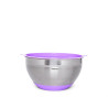 Mixing bowl 16x10 cm / 1.5 LTR with silicone bottom and PE lid, color LILAC (stainless steel)