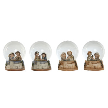 Ziemassvētku Laika Komplekts Home ESPRIT Daudzkrāsains Sveķi Alumīnijs Stikls 8 x 8 x 10 cm (4 gb.)