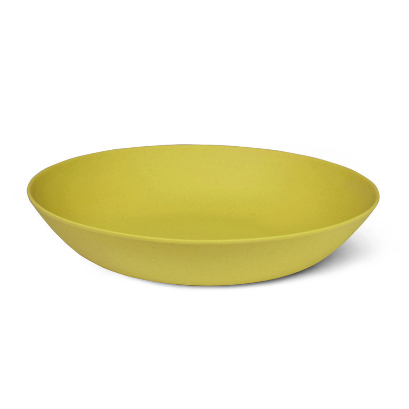 Deep plate 22x4.4 cm, color YELLOW (bamboo fibre)