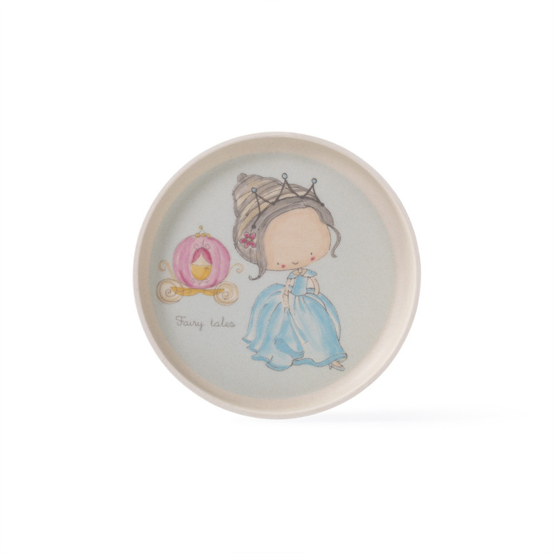 Plate 18 CM BLUE PRINCESS (bamboo fibre) (12 pcs per display box)