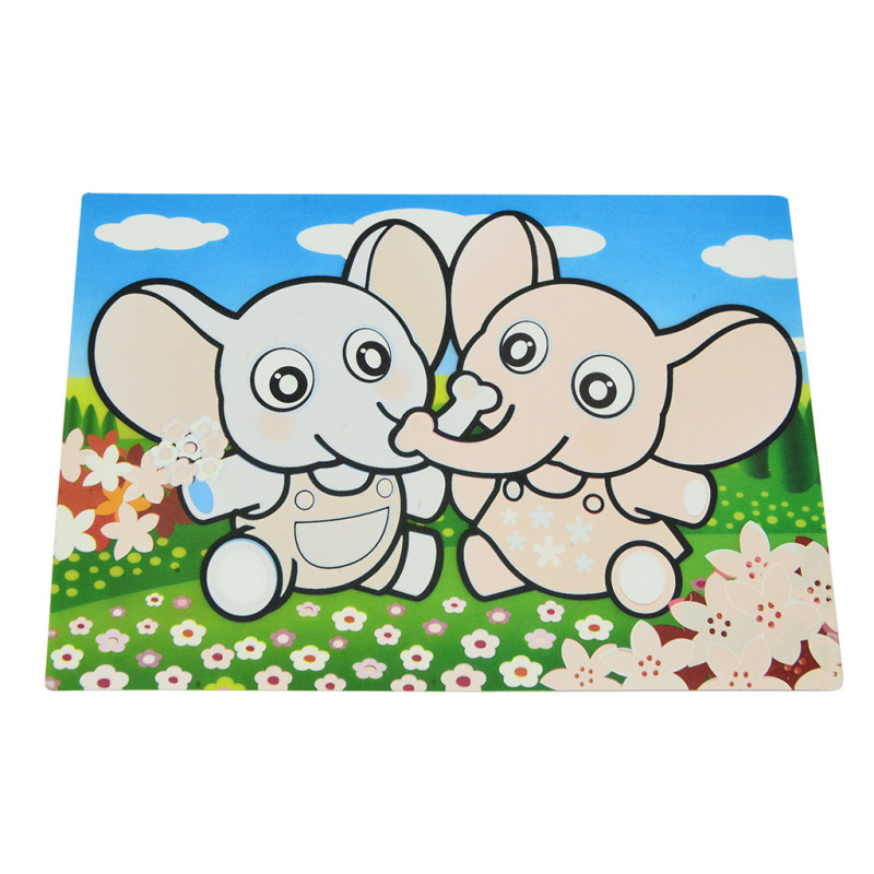 Reusable magic placemat ELEPHANTS 29x21 cm (plastic)